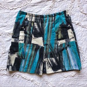 Etcetera Abstract Brush Stroke A-Line Skirt